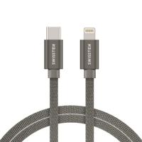 Swissten Lightning naar USB-C Kabel 1.2M Grijs - thumbnail