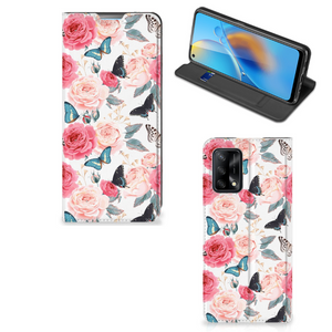 OPPO A74 4G Smart Cover Butterfly Roses