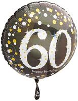 amscan 3213201 - standaard folieballon Happy Birthday 60, diameter ca. 43 cm, heliumballon, verjaardag