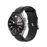 By Qubix - Classic leren bandje - Zwart - Compatible met Garmin Vivoactive 6 / Vivoactive 5 / Vivoactive 3 - Compatible Garmin bandje - Bandbreedte: 20mm