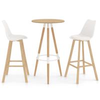 vidaXL 3-delige Barset wit