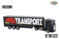 2-Play vrachtwagen met oplegger die cast pull back 32cm - thumbnail