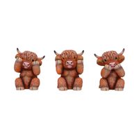 Nemesis Now - Three Wise Highland Cows 9.6cm - thumbnail