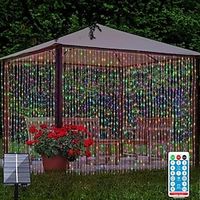 33m 300 leds solar gordijn licht buiten afstandsbediening licht 8 verlichtingsmodi kerstverlichting ip65 waterdichte lederen draad lichten kerstfeest bruiloft thuis slaapkamer tuin muur decor Lightinthebox