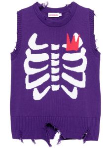 Charles Jeffrey Loverboy pull sans manches en maille intarsia - Violet