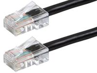 Monoprice ZerobootCat5e Ethernet patchkabel - netwerk internetkabel - RJ45, getranded, 350 Mhz, UTP, puur kale koperdraad, 24AWG, 50 m, zwart