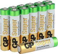 GP Batterijen AAA 1,5 V, super alkaline-technologie, 12 stuks microcellen AAA batterijen LR03