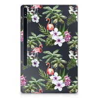 Samsung Galaxy Tab S7 Plus | S8 Plus Back Case Flamingo Palms - thumbnail