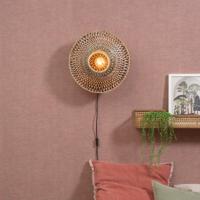 GOOD&MOJO Wandlamp Bali Rond, Bamboe - Naturel