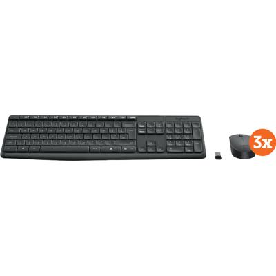 Logitech MK235 Draadloze Toetsenbord en Muis QWERTY 3-Pack Logitech MK235 Draadloze Toetsenbord en Muis QWERTY 3-Pack
