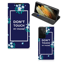 Samsung Galaxy S21 Ultra Design Case Flowers Blue DTMP - thumbnail