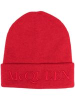 Alexander McQueen bonnet à logo brodé - Rouge