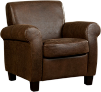 Bruine leren klassieke fauteuil Perfection - poot hout zwart - Vintage Leer Brown (bruin leer)