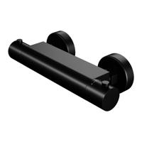 Douchekraan Brauer Black Edition 15cm Hartafstand Thermostatisch Opbouw Rond Mat Zwart 2 Greeps