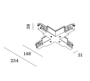 Wever & Ducre - 3-Phase Track X-Connector B