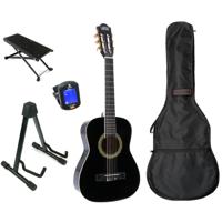 LaPaz 002 BK klassieke gitaar 1/2-formaat zwart + accessoires