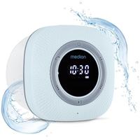 MEDION P66096 Douche radio met Bluetooth (badkamerradio, FM radio, zuignap, LED display, IPX6 waterproof, geïntegreerde oplaadbare batterij, MD43884) blauw
