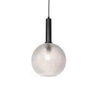 QAZQA - Design hanglamp zwart met smoke glas - Chico | Woonkamer | Slaapkamer | Keuken - Glas Rond - E27 Geschikt voor LED - Max. 1 x 40 Watt
