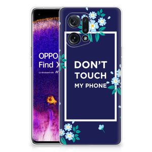 OPPO Find X5 Silicone-hoesje Flowers Blue DTMP