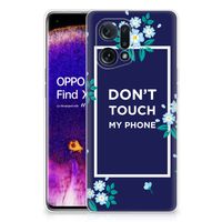 OPPO Find X5 Silicone-hoesje Flowers Blue DTMP - thumbnail