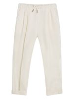 Brunello Cucinelli Kids pantalon slim à lien de resserrage - Blanc