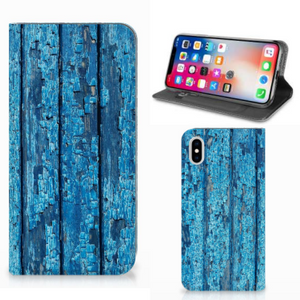 Apple iPhone Xs Max Book Wallet Case Wood Blue