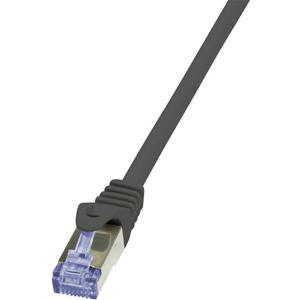 LogiLink CQ3083S RJ45 Netwerkkabel, patchkabel CAT 6A S/FTP 7.50 m Zwart Vlambestendig, Snagless 1 stuk(s)