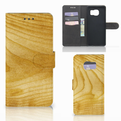 Samsung Galaxy S7 Edge Book Style Case Licht Hout
