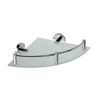 Glazen Hoek Planchet Sapho X-Round 25x7 cm met Rails Chroom Sapho