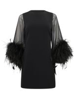 alice + olivia robe courte Izola à plumes - Noir