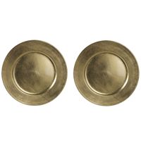 6x Ronde diner/kerstdiner onderborden goud glimmend 33 cm   -