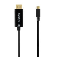 AISENS - A109-0688 - USB-C naar DisplayPort 8K @60Hz, USB-C/M-DP/M, zwart 0,8M
