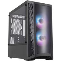 Cooler Master MasterBox MB320L ARGB Micro-ATX met dubbele ARGB-ventilatoren, DarkMirror-voorpaneel, Mesh voorste inlaatventilatieopeningen, zijpaneel van gehard glas en ARGB-verlichtingssysteem