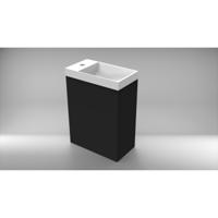 Fonteinkast Arcqua mat Zwart incl. fontein mat wit z/o