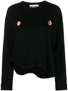 Moschino pull en laine vierge à ourlet asymétrique - Noir