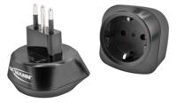 Ansmann 1250-0035 netstekker adapter Type L (IT) Type C (Europlug) Zwart - thumbnail