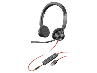 POLY 3325 Headset Bedraad Hoofdband Oproepen/muziek USB Type-C Zwart