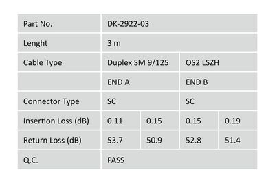 Digitus DK-2922-03 Glasvezel Optische vezel Aansluitkabel [1x SC-stekker - 1x SC-stekker] 9/125 µ Singlemode OS2 3.00 m