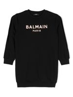 Balmain Kids robe-sweat à logo imprimé - Noir