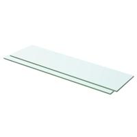 Schappen 2 st 60x12 cm glas transparant