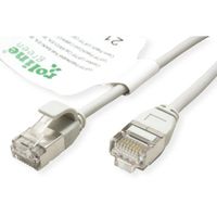 ROLINE GREEN F/UTP DataCenter Patchkabel Cat.6A (Class EA), LSOH, extra dun, grijs, 0,15 m - thumbnail