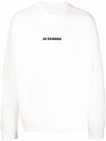 Jil Sander sweat à logo + imprimé - Blanc