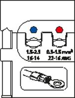 Gedore 8140-02 1830562 Krimpinzet Geïsoleerde kabelschoenen 0.5 tot 2.5 mm²