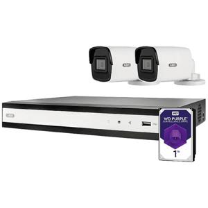 ABUS Performance Line 4-Kanal PoE Set TVVR36422T IP-Bewakingscameraset LAN 4-kanaals Met 2 cameras 1920 x 1080 Pixel