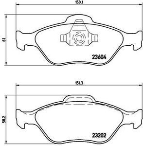 Remmenset, remschijf BREMBO, Remschijftype: Binnen geventileerd, Inbouwplaats: Vooras, u.a. für Ford, Mazda