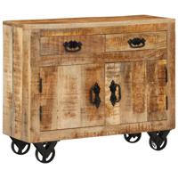 Dressoir 80x30x65 cm massief ruw mangohout - thumbnail