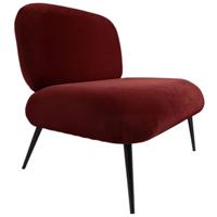 Leitmotiv Fauteuil Puffed 81 X 68 Cm Fluweel Rood/bruin