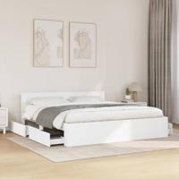 vidaXL Bedframe met hoofdeinde zonder matras 200x200 cm wit