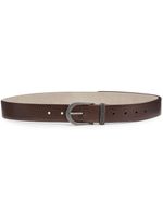 Brunello Cucinelli ceinture en cuir grainé - Marron