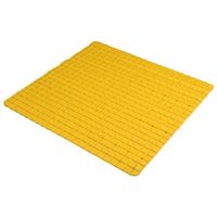 Badkamer/douche anti slip mat - rubber - voor op de vloer - okergeel - 55 x 55 cm